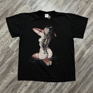 Vintage Betty Paige x Olivia Berardinis Black Shirt L